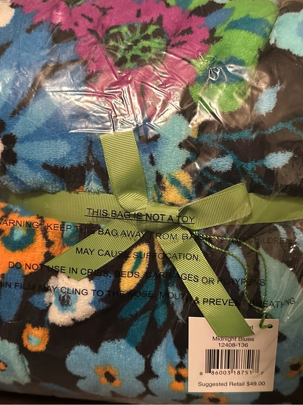 NWT Vera Bradley Midnight Blues Plush Blanket